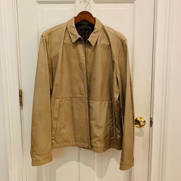 $995 Theory Super Soft Leather Jacket Cafe Racer Moto Coat Size XL BRAND NEW - Picture 1 of 16